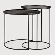 Carica l'immagine nel visualizzatore di Gallery, Set 2 Tavolini ferro legno altezza 66 Ethnicraft 20721