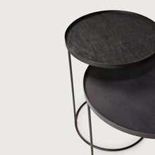 Carica l'immagine nel visualizzatore di Gallery, Set 2 Tavolini ferro legno altezza 66 Ethnicraft 20721