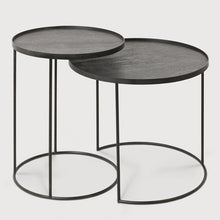 Carica l'immagine nel visualizzatore di Gallery, Set 2 Tavolini ferro legno altezza 66 Ethnicraft 20721