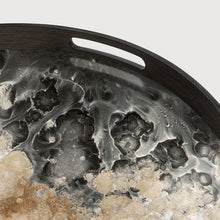 Load the image in the Gallery viewer, Organic Glass tray Glass/wood 48 cm Ethnicraft 20583