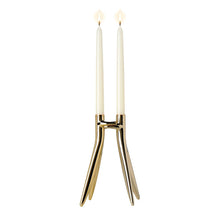 Load the image in the Gallery viewer, Kartell Candleliere hug gold 2 flames 1956
