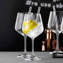 Carica l'immagine nel visualizzatore di Gallery, Set 4 Calici Gin Tonic con cannucce vetro Nachtmann