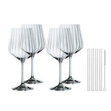 Carica l'immagine nel visualizzatore di Gallery, Set 4 Calici Gin Tonic con cannucce vetro Nachtmann