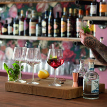 Carica l'immagine nel visualizzatore di Gallery, Set 4 Calici Gin Tonic con cannucce vetro Nachtmann