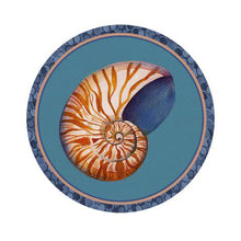 Load the image in the Gallery viewer, Set 4 Ring Round Towel Blue Sea The Black Goose