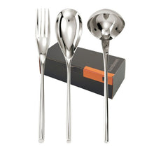 Load the image in the Gallery viewer, Bamboo set 3 pieces to serve steel 18/10 Sambonet 52519-80