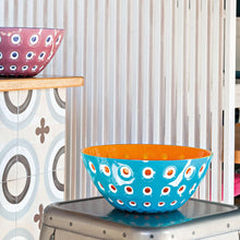 Carica l'immagine nel visualizzatore di Gallery, Guzzini Insalatiere Murrina azzurro-arancio varie misure