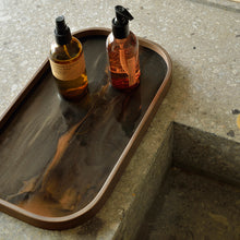 Load the image in the Gallery viewer, Empatata bronze organic glass tray 42 cm Ethnicraft 20469