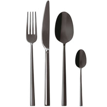 Carica l'immagine nel visualizzatore di Gallery, Rock PVD Black Servizio posate 24 pezzi canna di fucile Sambonet 52762K-81