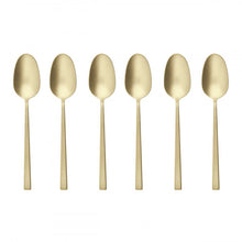 Load the image in the Gallery viewer, Rock pvd champagne antique set 6 teaspoons moka sambonet