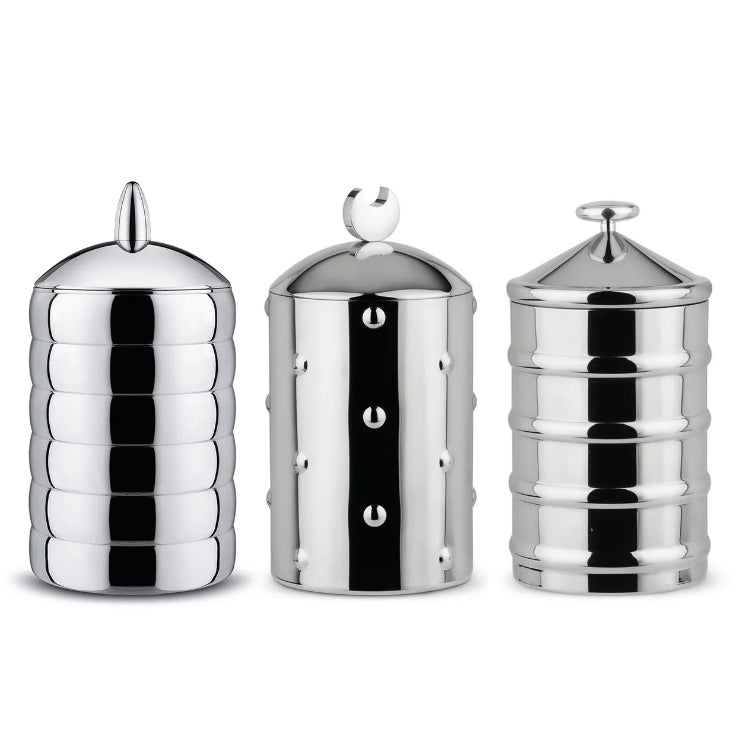 Barattoli acciaio design Kalistò Alessi