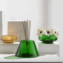 Load the image in the Gallery viewer, Nasonmoretti Murano Issey Green Pino and Ambra Vase
