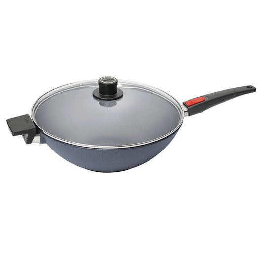 Woll Diamond Lite Wok antiaderente cm 26 induzione + coperchio e manico estraibile