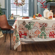 Carica l&#39;immagine nel visualizzatore di Gallery, Tovaglia Antimacchia Natale Villaggio varie misure L&#39;Oca Nera
