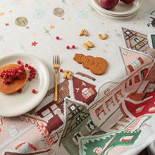 Carica l&#39;immagine nel visualizzatore di Gallery, Tovaglia Antimacchia Natale Villaggio varie misure L&#39;Oca Nera
