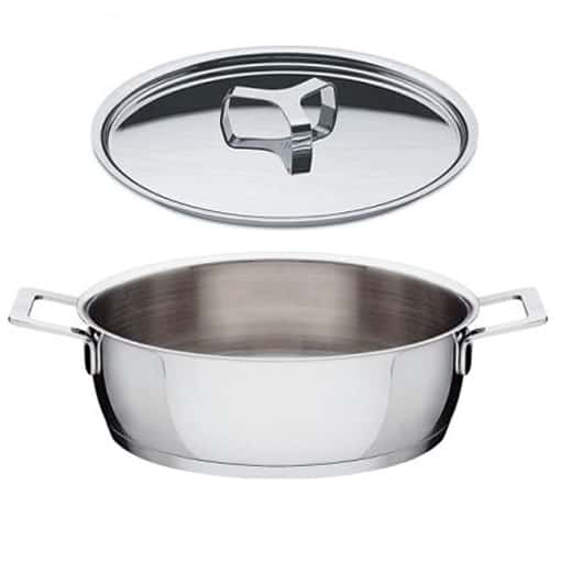 Alessi Tegame basso cm 28 + coperchio acciaio induzione Pots & Pans