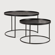 Set 2 Tavolini ferro legno altezza 38 Ethnicraft 20726