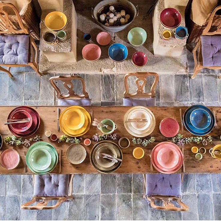 Basics, servizio di piatti, in grès, da 18 pezzi, color Panna, per 6  persone : : Casa e cucina