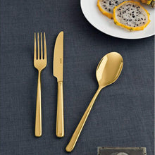 Load the image in the Gallery viewer, Linear pvd gold cutlery 36 pieces gold Sambonet 52713g-83
