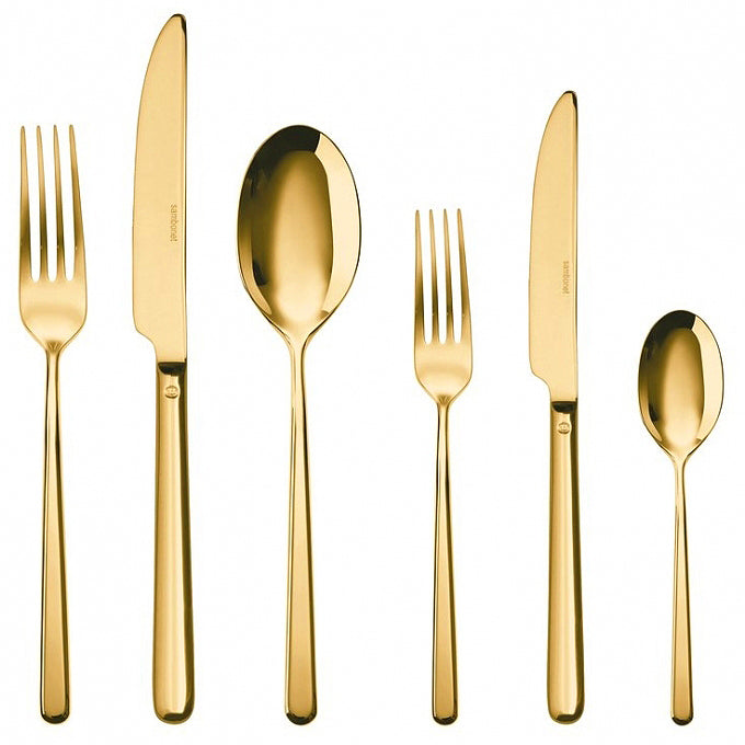 Linear pvd gold cutlery 36 pieces gold Sambonet 52713g-83