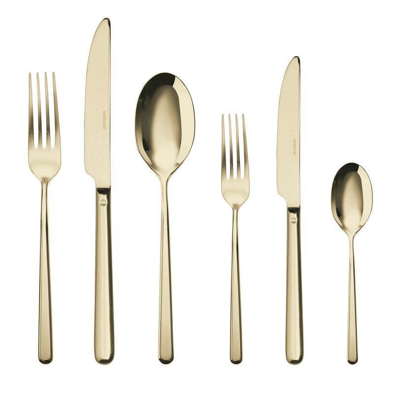 Linear pvd champagne cutlery service 36 sambonet pieces