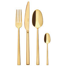 Load the image in the Gallery viewer, Rock pvd gold cutlery service 24 gold sambonet 52762g-81
