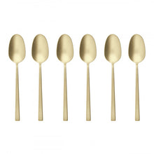 Load the image in the Gallery viewer, Rock Set 6 teaspoons Moka PVD Champagne antique Sambonet
