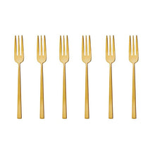 Load the image in the Gallery viewer, Rock Set 6 Pvd Gold Sambonet forks
