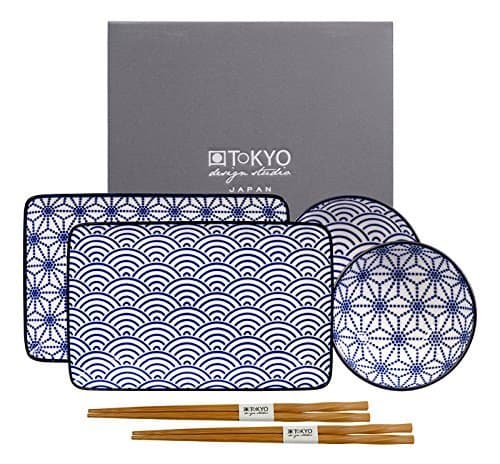 Tokyo Design sushi set porcelain x 2 with chopsticks - Promotion